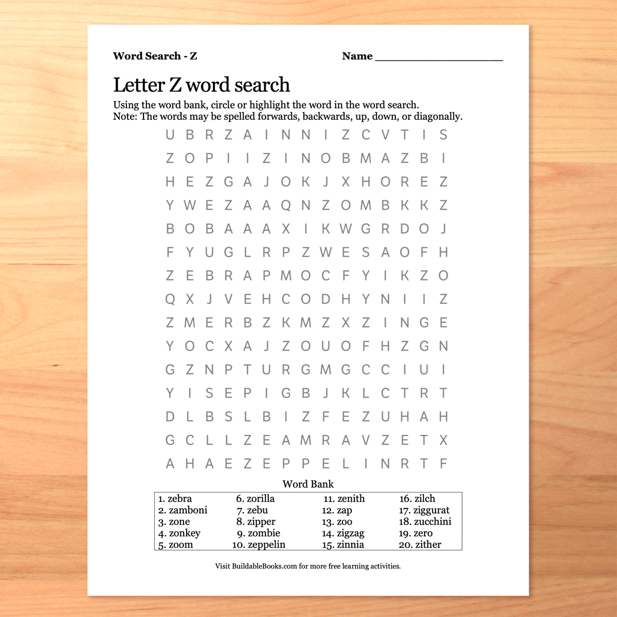 Printable Alliterative Alphabet Word Search - Set of 26 Puzzles