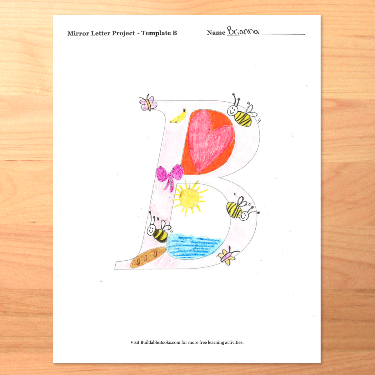 Mirror Letter Project – Printable A–Z Self-Portrait Art Activity