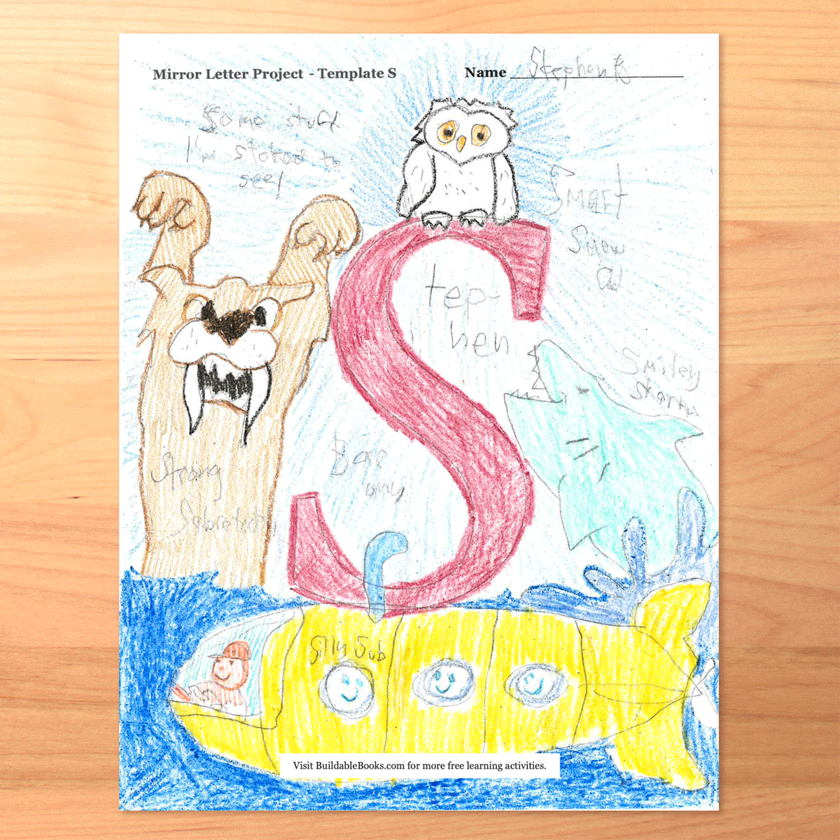 Mirror Letter Project – Printable A–Z Self-Portrait Art Activity