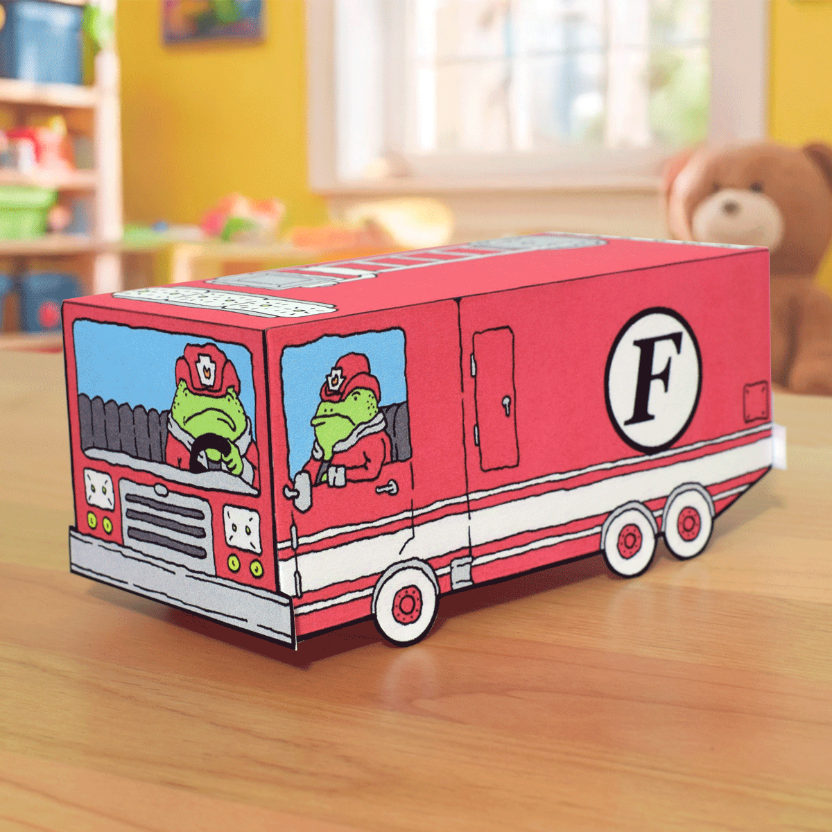 F is a Firetruck - 3D Papercraft Model