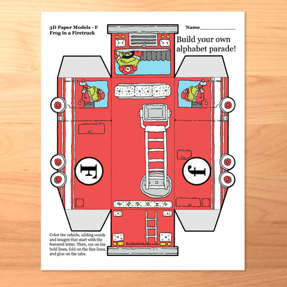 F is a Firetruck - 3D Papercraft Model
