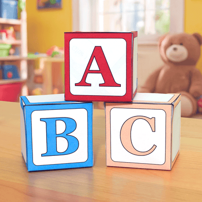 3D Paper Alphabet Blocks – Printable Build-Your-Own A–Z Cubes
