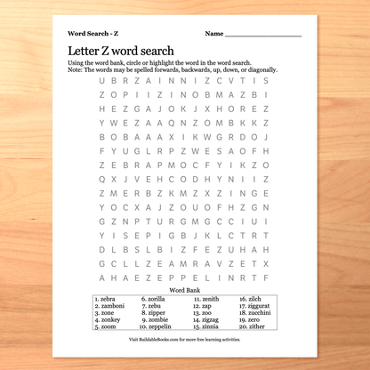 Printable Alliterative Alphabet Word Search - Set of 26 Puzzles