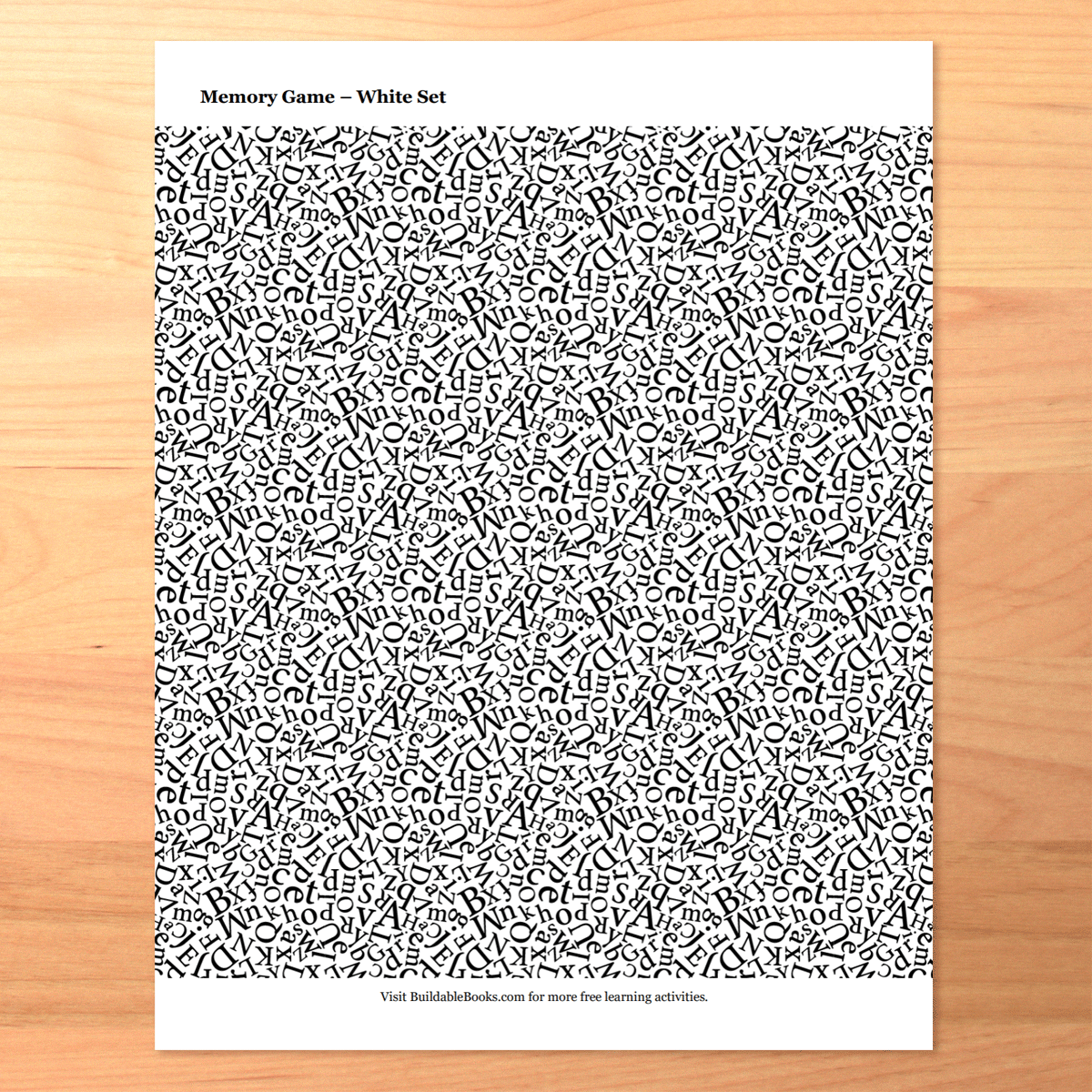 Printable Letter Case Matching Memory Game