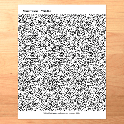 Printable Letter Case Matching Memory Game