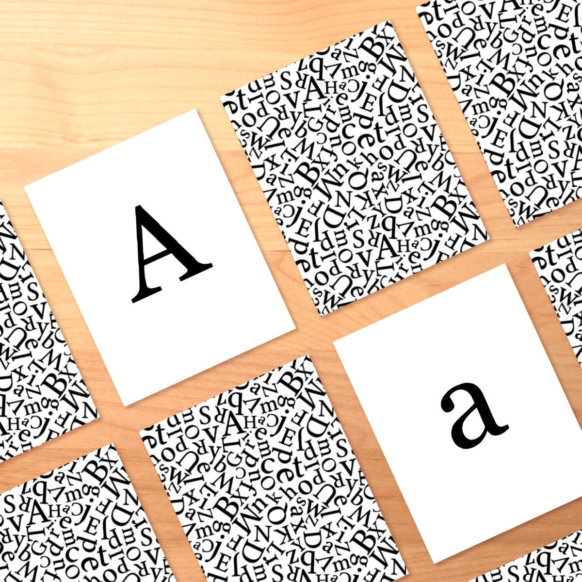 Printable Letter Case Matching Memory Game