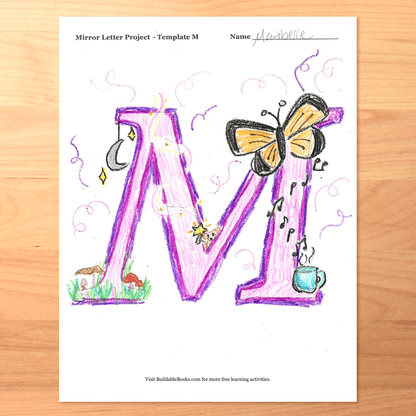 Mirror Letter Project – Printable A–Z Self-Portrait Art Activity