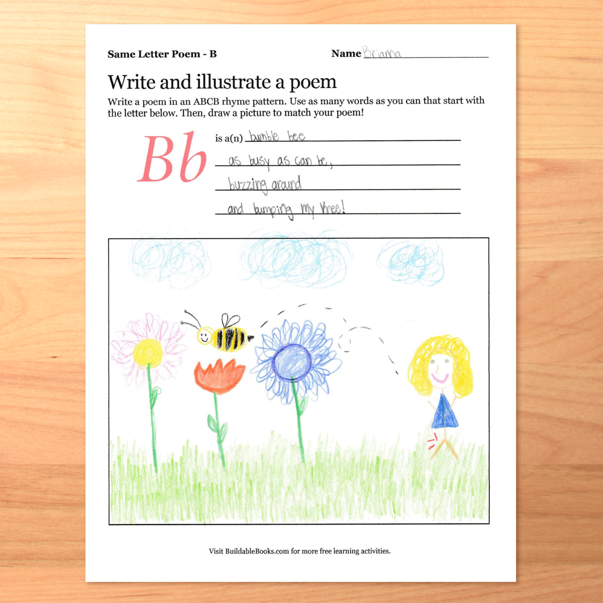 Same Letter Poem Activity – Printable A–Z Poetry & Art Project