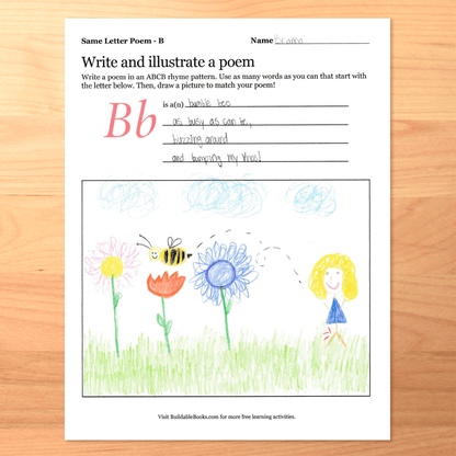 Same Letter Poem Activity – Printable A–Z Poetry & Art Project